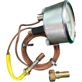 Resim Gcstore Motometer Civalı Hararet Saati 2mt 60MM Orijinal Alman Malı Eski Üretim (40°C-120°C Ikazl) Germany 