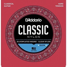 Resim D’Addario EJ27H Klasik Gitar Tel Seti 4/4 Silverplated Wound Hard Tension 