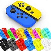 Resim Nintendo Switch Joycon Kapak için Yumuşak Silikon Kılıf Kaymaz Kabuk Kapak Değiştirme (Mavi+Kırmızı) 