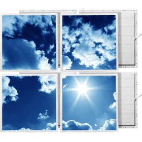 Resim Gök Panel 60X60 LED Panel Sıva Altı Desenli 2x2 Dörtlü Grup 46511154SA 