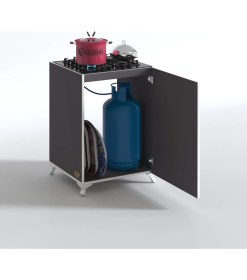 Resim Kenzlife ocak dolabı kamuran gri 85*60*56 hazır mutfak ankastre gömme ocak için arkalıksız 