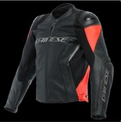 Resim Daınese/racıng 4 Leather Black/fluo-red 