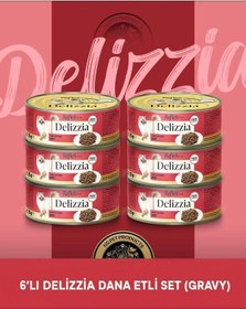 Resim Plus Delizzia Yetişkin Dana Etli Gravy Kedi Maması 6x85 Gram 