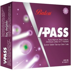 Resim Balen V-Pass Kara Mürver Beta Glukan Zerdeçal Çinko ve C Vitam 