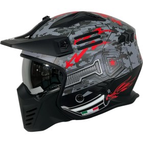 Resim Sway X2 Tokyo Trooper Modüler Full Face Çene Sökülebilen Motosiklet Kaskı M Beden Siyah Kırmızı 