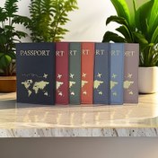 Resim Dünya Haritası Tasarımı ile Seyahat Pasaport Sahibi - Dayanıklı, Açık Tarz, Katlanabilir, Polyester Astar, Pasaportlar, Kredi Kartları, Kimlik Kartları ve Belgeler için İdeal, Seyahat Gereksinimleri | Minimalist Tarz | Güvenli Kapanış, Pasaport Sahibi 