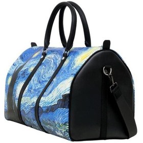 Resim Unisex Deri Çok Renkli Seyahat Çantası - Vincent Van Gogh Starry Night Tasarım Çok Renkli 