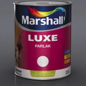 Resim Marshall Luxe Parlak Yağlı Boya Beyaz 2,5L Solvent Bazlı İç Cephe Boyası 