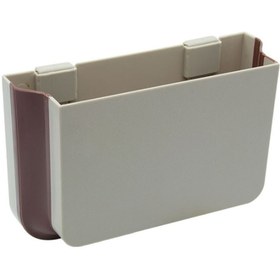 Resim Techmaster Araç Için Koltuk Yanı Arkası Katlanabilir Su Geçirmez Çöp Kutusu Bej 