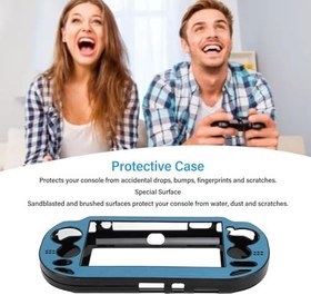 Resim PS Vita 1000 için Sert Kılıf, PSV 1000 Oyun Konsolu için Alüminyum Alaşımlı Koruyucu Kılıf Sert (Açık Mavi) 