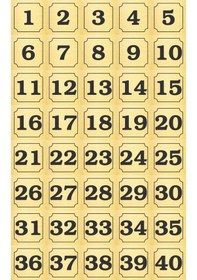 Resim 1-40 Kapı, Masa, Dolap Numarası Altın Metal Etiket 7x7 Cm 