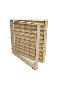 Resim Woodbu Akçaağaç Şeffaf Kapaklı Ahşap Hobi Araba Rafı 50 Araçlık 