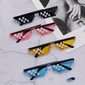 Resim 1 adet Pembe Piksel Mosaic Parti Gözlüğü - Eğlenceli Anime Esinli Fotoğraf Aksesuarları, Dayanıklı Plastik, Doğum Günleri, Düğünler, Gelinlik Partiler ve Daha Fazlası İçin İdeal, Kutlama Aksesuarı|Oyunca Aksesuarı|Dekoratif Mosaic Gözlük 