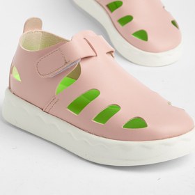 Resim Tonny Black Çocuk Unisex Pudra Hafif Tabanlı Rahat Cırtlı Sandalet 