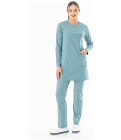 Resim Likra Uzun Kol Doktor Hemşire Forması Filiz Yeşili Ltst20011 Filiz Yeşili 