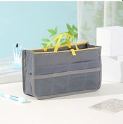 Resim Sunshine011 Çok Bölmeli Dayanıklı Gri Nylon Tote Bag Organizer, Seyahat Aksesuarları İçin 