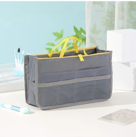 Resim Sunshine011 Çok Bölmeli Dayanıklı Gri Nylon Tote Bag Organizer, Seyahat Aksesuarları İçin 
