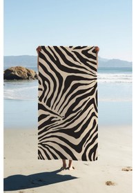 Resim Dijital Baskı Plaj Deniz Havlusu Zebra Desenli Peştamal Hvl0185 Renkli 