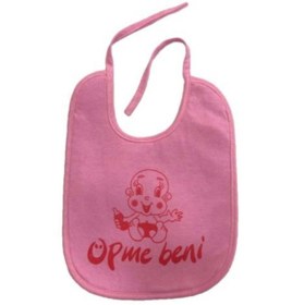 Resim AlazBaby Şintürk Unisex Öpme Beni Yazılı Mama Önlüğü, Mavi/pembe 