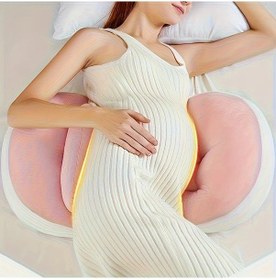 Resim Elmpaly Pembe U Şeklinde Hamile Yastığı Nefes Alabilir Vücut Desteği 