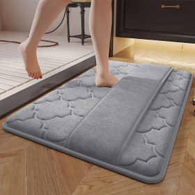 Resim Kalınlaştırılmış Kabartmalı Emici Duş Pedi Ayak Kaydırmaz Yumuşak Taban Banyo Matı Tuvalet Paspası Ev İçin 