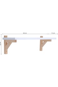 Resim BRF TrendySell PIKAS Ahşap Montessori Dekoratif İkili Duvar Rafı – Kitaplık ve Sergileme Rafı, Beyaz Tab 