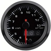 Resim Motion003 Siyah 52 Mm 7 Renkli Led Araba Egzoz Ölçer Yüksek Çözünürlüklü Dijital Ekran Sıcaklık Rpm Göstergesi 