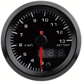 Resim Motion003 Siyah 52 Mm 7 Renkli Led Araba Egzoz Ölçer Yüksek Çözünürlüklü Dijital Ekran Sıcaklık Rpm Göstergesi 