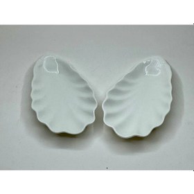 Resim Kahve Yanı Porselen Lokumluk Şekerlik Büyük İstiridye Çerezlik 6 Lı 14 Cm 92358 Beyaz 