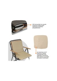 Resim Xpermate Arkalıklı Fermuarlı 40 x 40 CM Sırtlıklı Sandalye Minderi Bej 