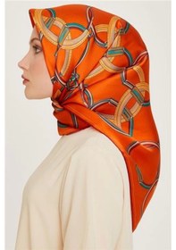 Resim Armine Sura Saf İpek Eşarp 9203d 89 Turuncu 