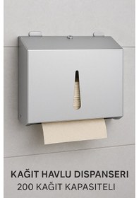 Resim Onno Kağıt Havlu Dispanseri 200 Kağıt Kapasiteli 430 Kalite Krom 