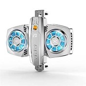 Resim LiLiTok Cep telefonu soğutucu Dual RGB fan, cep telefonu oyunu için, LED radyatör, Xiaomi iPhone Gaming cep telefonu soğutucu, Pubg Genshin Impact Live Streaming için soğutucu (gümüş) 