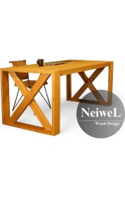 Resim Neiwel Diaz Doğal Ahşap Çalışma ve Ofis MASASI-100 cm -200 cm 