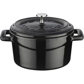 Resim Mu Art Ahşap Lava Metal Döküm Mini Tencere, 10 Cm, 0.35 L Hacim, Siyah 