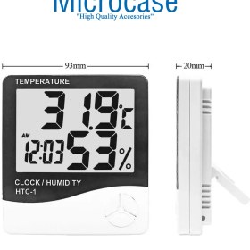 Resim Microcase Dijital Termometre Sıcaklık ve Nem Ölçer Masa Saati Higrometre-AL4562 