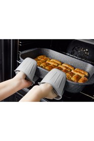 Resim moontime alaçatı Silikon Fırın Eldiveni, Isı Yalıtımlı Tutmaç, Güvenli Pişirme Aksesuarı 