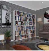 Resim Kenzlife Kitaplık Süper Ga 180 200 19 Byz 6 Katlı 3 Bölme Çift Bölme Opsiyonlu Ofis Mutfak Banyo Dolabı Arkalıksız Çok Renkli 