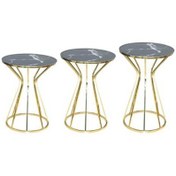 Resim Brc Cadde Zigon Model Siyah Mermer Temper Cam Metal Çelik Gold Renk Kaplama Kutuda Sevk El Yapım 