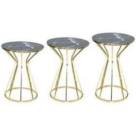 Resim Brc Cadde Zigon Model Siyah Mermer Temper Cam Metal Çelik Gold Renk Kaplama Kutuda Sevk El Yapım 
