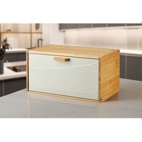 Resim Karina Metal Kapaklı Bambu Lüks Ekmek Kutusu Ekmeklik Dikdörtgen - Çok Renkli Çok Renkli 