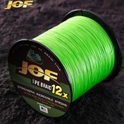 Resim JOF 12x 300m/328yd Örgülü Balıkçılık Hattı, 11.34-54.43KG Atma PE Örgü Tuzlu ve Tatlı Su İçin, Süper Güçlü Dayanıklı Yüksek Görünürlüklü Yeşil Hattı Siyah Makara ile - Bass, Crappie, Catfish ve Daha Fazlası İçin İdeal, Balıkçılık Ekipmanları, Dayanıklı Makara Tasarımı 