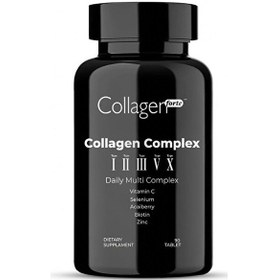 Resim Collagen Forte Platinum 5 Tip Kolajen Vitamin ve Mineral İçeren Takviye Gıda 500 MG 90 Tablet 