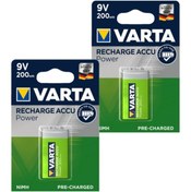 Resim Varta 200 mAh 9V Ni-MH Şarj Edilebilir Pil 9v 2'li 