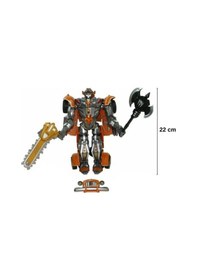 Resim Turuncu Vardem Işıklı Ve Sesli Dönüşen Robot - 22 Cm Vintage Klasik Model Araba Savaşçı Figür Çok Renkli 