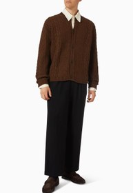 Resim Twisted Cardigan, Kuzu Yünü Karışımlı Hırka, Rahat Silüet - Kahverengi / 50 