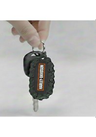 Resim Harley Logolu Özel Tasarım Zincir Detaylı Motosiklet Anahtarlığı Turuncu 