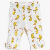 Resim Kız Bebek Tweety Baskılı Tayt Paçası Fiyonklu Lisanslı Pamuklu 