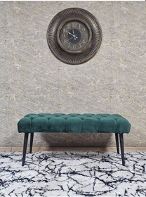 Resim Zafir Siyah Boyalı Sivriltme Ayaklı 90 Cm Puf Bench - Puf - Bench - Kasalı Oturak - Oturak - Yatak Ucu Puf Yeşil 