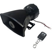 Resim Oto Polis Sireni Uzaktan Kumandalı 4 Sesli 12 Volt 50 Watt 